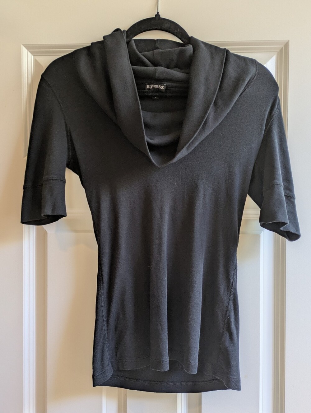 Black Cowl Neck Top